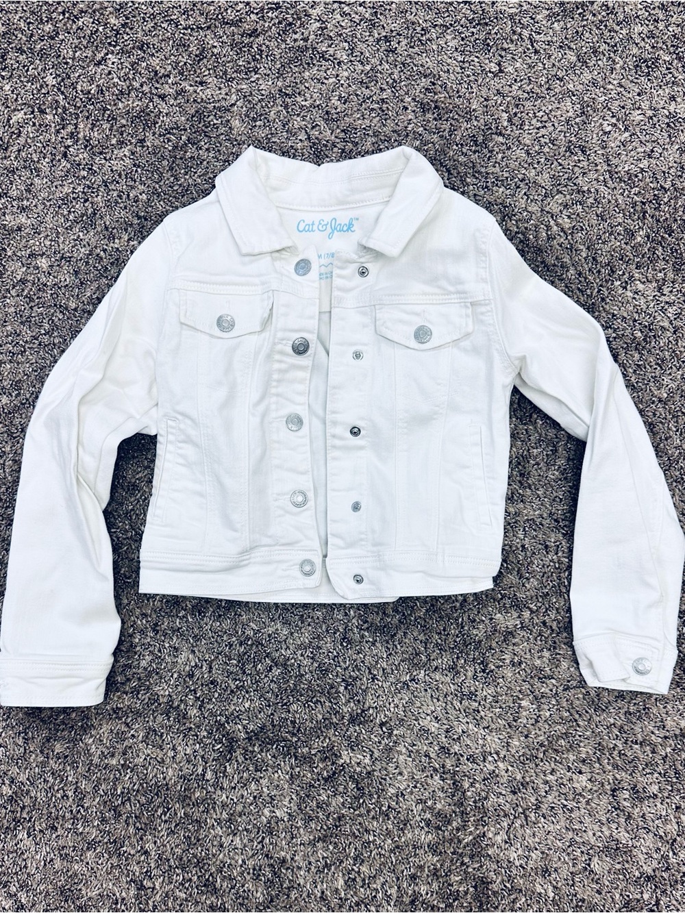 Girls Cat & Jack White Jean Jacket (size 7/8)